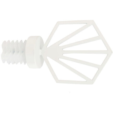 Embout Hexagone blanc grainé pour tringle à rideaux – Ø 28 mm – Style moderne – Finition texturée – Vendu à l’unité (1/3)