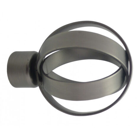 Embout Imalya nickel pour tringle à rideaux – Ø 28 mm – Forme ronde – En métal – Finition élégante