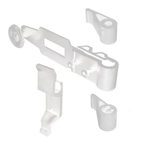 Kit d’accessoires pour espagnolette de volet battant – Fermeture sécurité volet & persienne – 4 pièces – Blanc mat – Polyamide résistant
