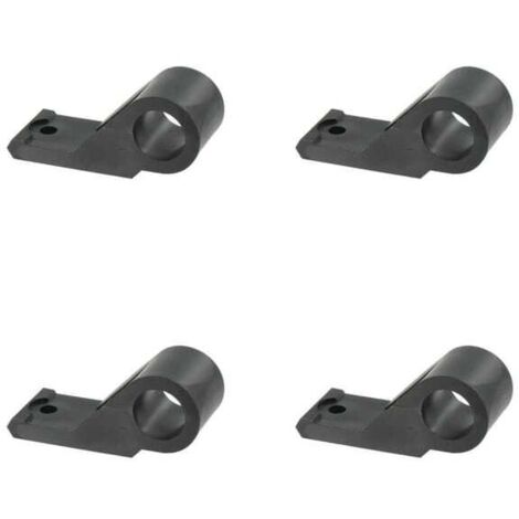 Lot de 4 colliers déportés pour espagnolette de volet battant – Fixation tringle – Composite noir – Compatible bois, PVC, persiennes