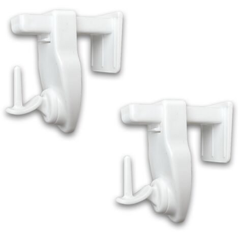 Lot de 2 supports clic pour tringle de fenêtres spécial voilage - Spécial fenêtres et portes vitrées - Sans perçage - (1/4)