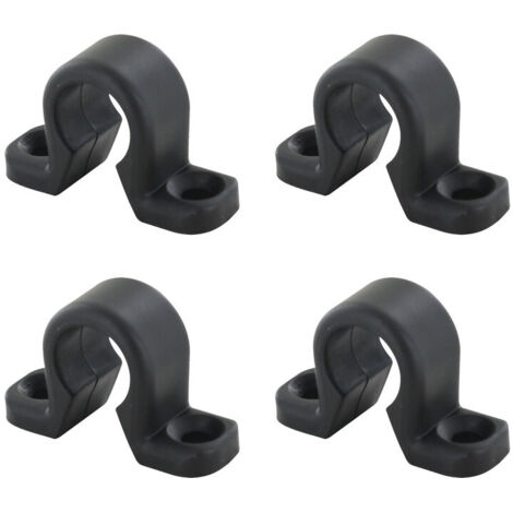 4 Colliers plats en composite pour espagnolette de volet battant - diamètre 14 mm - Noir