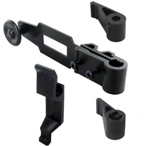 Accessoires d'espagnolettes STANDARD pour volet battant, avec embouts courts - support sans sécurité et colliers - Noir (RAL 9005) (1/5)