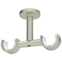 Lot de 2 supports plafond nickel satiné pour installation double – Ø 28 mm – Pour tringles et barres à rideaux – Fixation verticale – Spécial pose au plafond