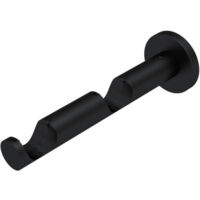 Lot de 2 supports muraux noirs pour installation double – Ø 28 mm – Pour tringles et barres à rideaux – Fixation à visser – Design robuste et élégant