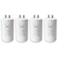 Lot de 4 – Condensateurs 5,5 µF V2 – Pour moteur de volet roulant ou store – Compatible SOMFY, SIMU, NICE – 2 fils avec connecteur – Fond plat – 450V – Haute fiabilité