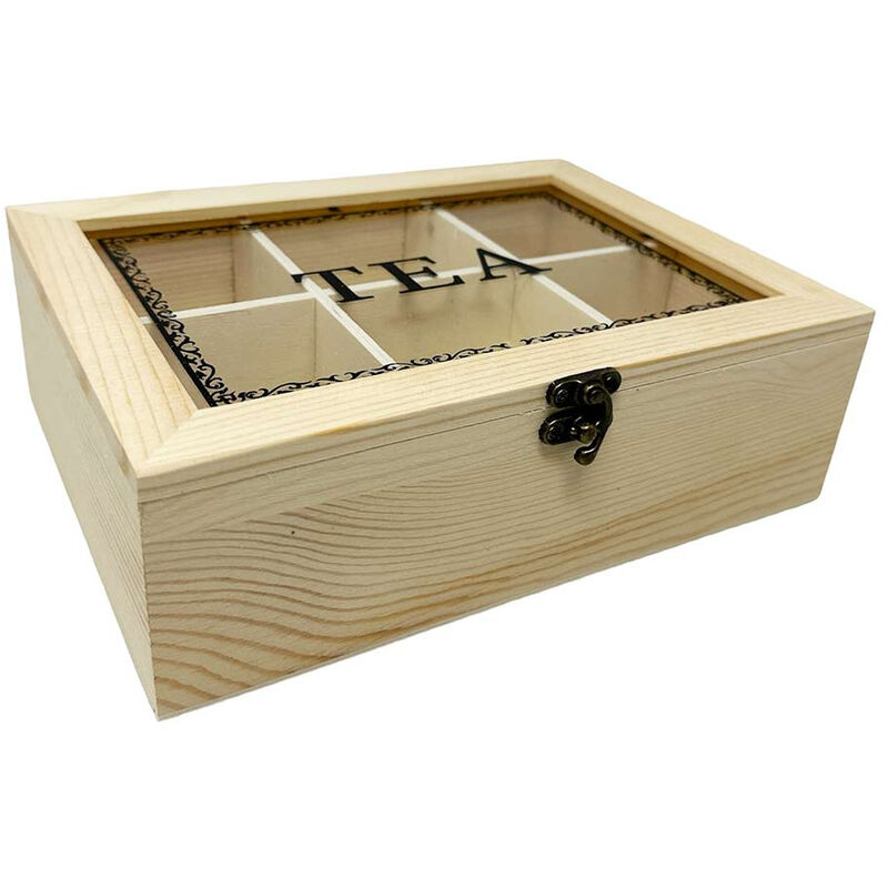 Porta Tisane In Legno Di Bambù - Organizer Con 9 Scomparti Per Bustine Tè, Caffè E Infusi - Foto 2