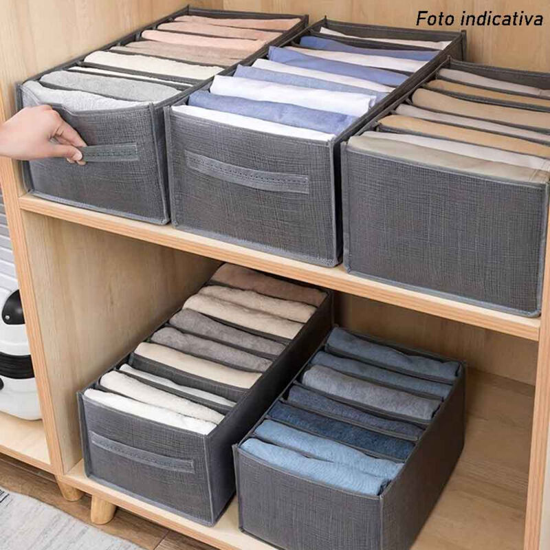 hinrey Organizer per armadio, 7 x 3 scatole portaoggetti per armadio, cassetti, adatto per camicie, jeans, maniche corte, camicia intima