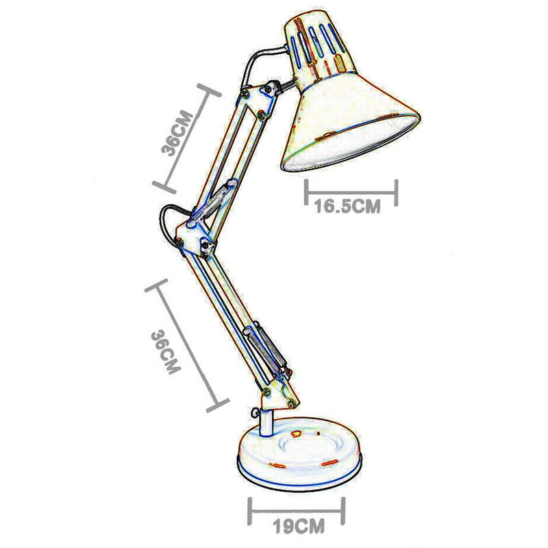 Lampada da scrivania argento luce led E27 in metallo flessibile pieghevole  snodabile con morsetto lume tavolo