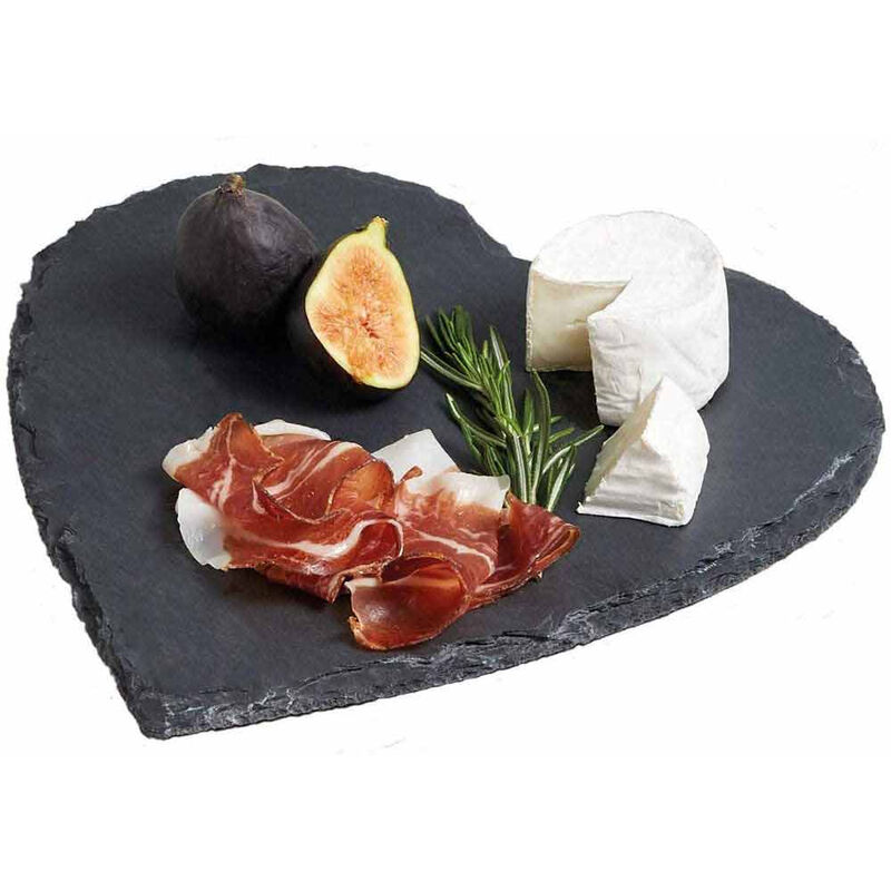 Vassoio da Portata a Cuore in Ardesia Piatto in Pietra per aperitivo Finger  Food sughi Formaggi antipasto Tagliere per aperitivo Buffet da Cucina Bar  25x25 cm