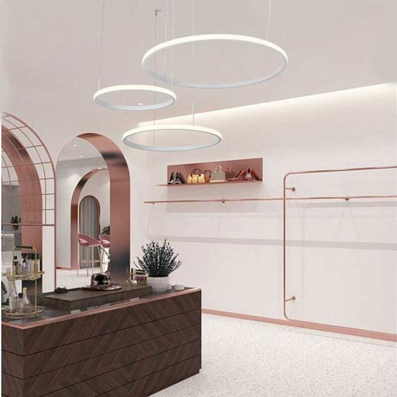 Lampadario led a sospensione moderno con 3 anelli cerchi 55 watt 4400 Lm  luce calda 3000k