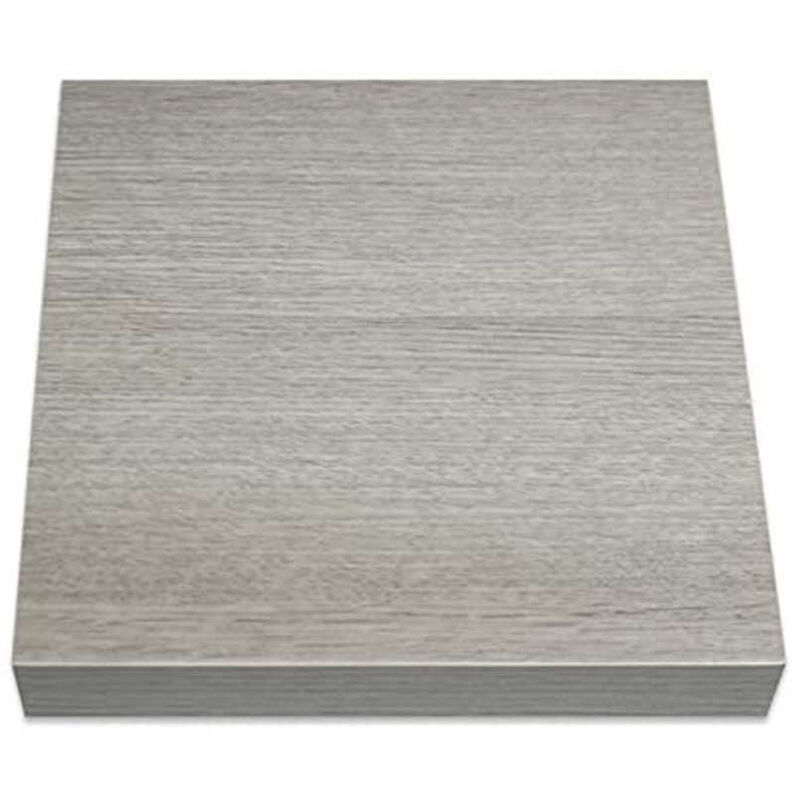 Mensola da parete con reggimensola a scomparsa kit montaggio incluso  scaffale in legno mdf rovere grigio fissaggio a muro 25 x 25 cm