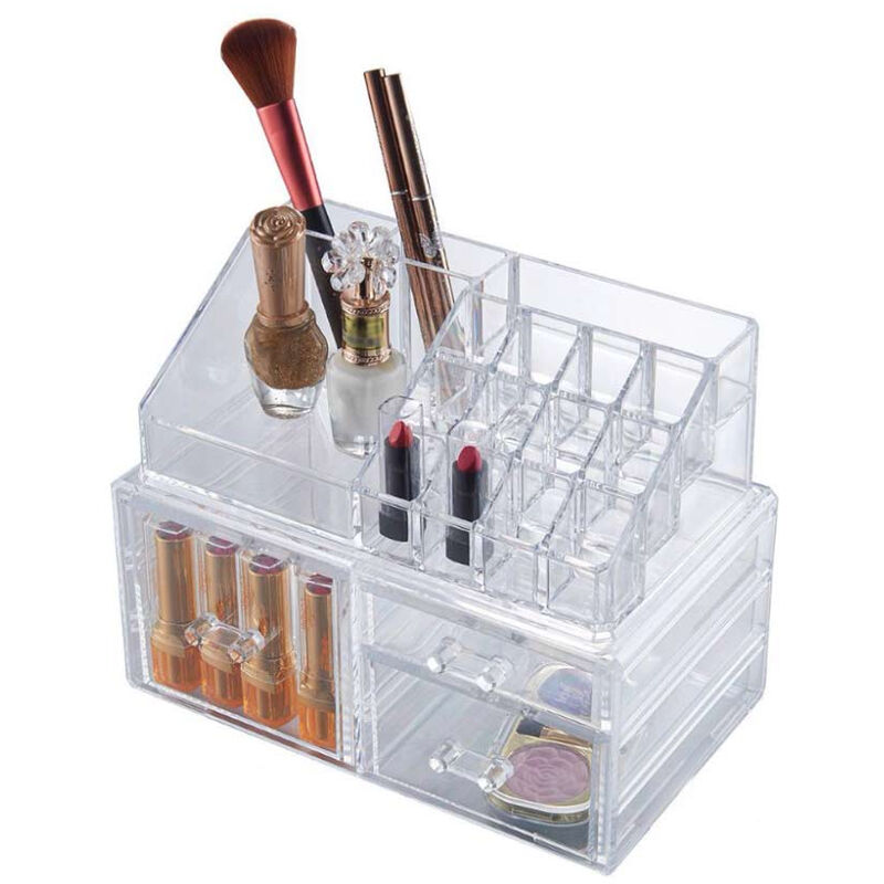 ElegantArray - Set 12 Organizer Per Cassetti, 4 Misure Diverse, Contenitori In Plastica Trasparente Per Trucco, Gioielli, Ufficio