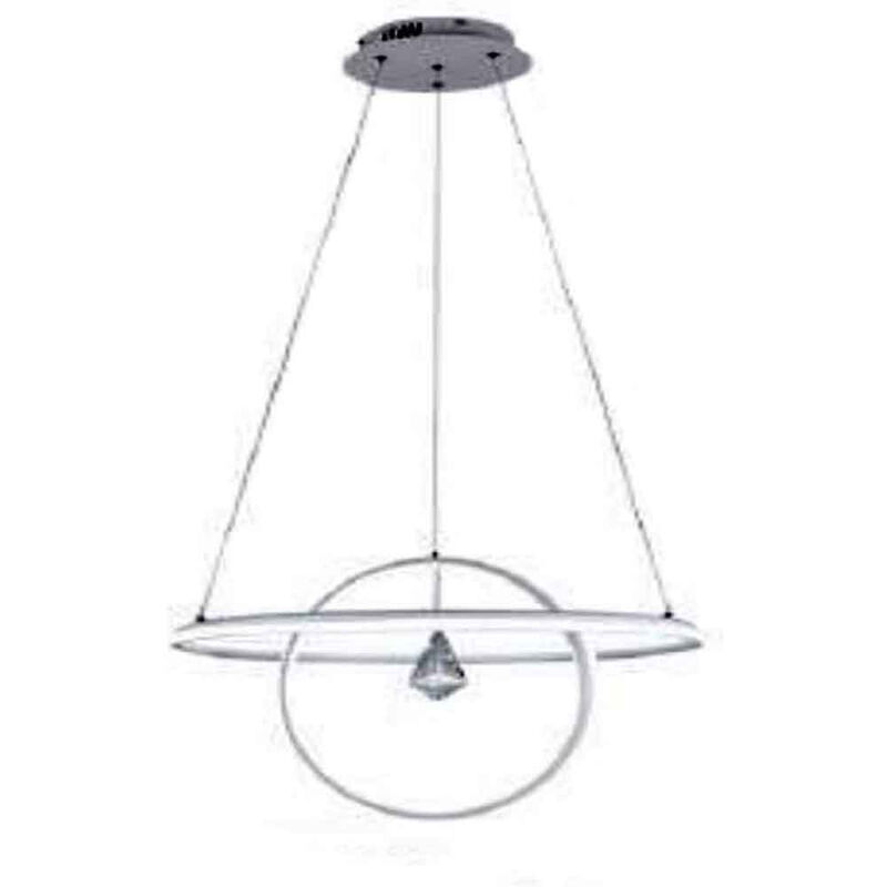 Lampadario sospeso led 100w 3 cerchi pendente cerchio rotondo con anelli  bianco design moderno per camera