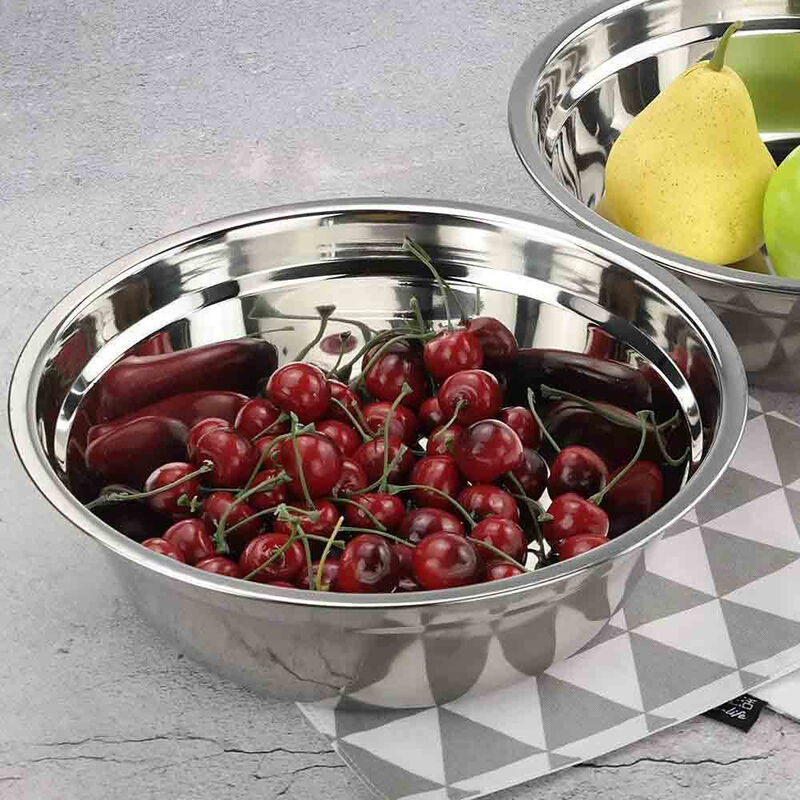 Ciotola da Cucina in Acciaio 24 cm per Insalata Macedonia Frutta insalatiera  zuppiera di miscelazione portafrutta