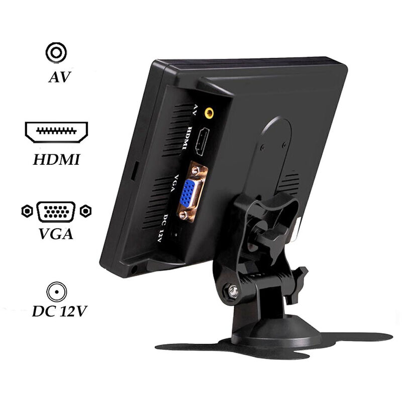 Monitor LCD 7 Pollici CursOnline - HDMI, RCA, VGA | Per Auto, Sorveglianza, PC | Con Telecomando