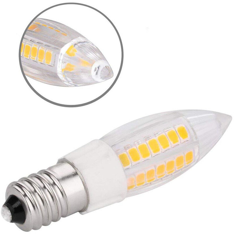 Lampadina led e14 5 watt candela lampada 44 led smd a luce bianca 6500k  220v 400 lumen