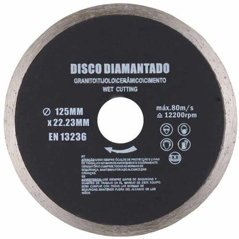 Disco diamantato 125 mm corona continua tagliapiastrelle lama per  smerigliatrice flex per tagliare piastrelle di ceramica granito porcellana