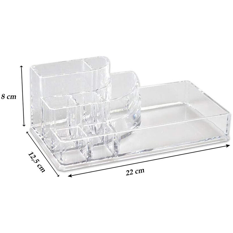 Organizer portatrucchi per trucchi smalti e rossetti stand espositore  scatola trasparente con diversi scomparti organizzatore per