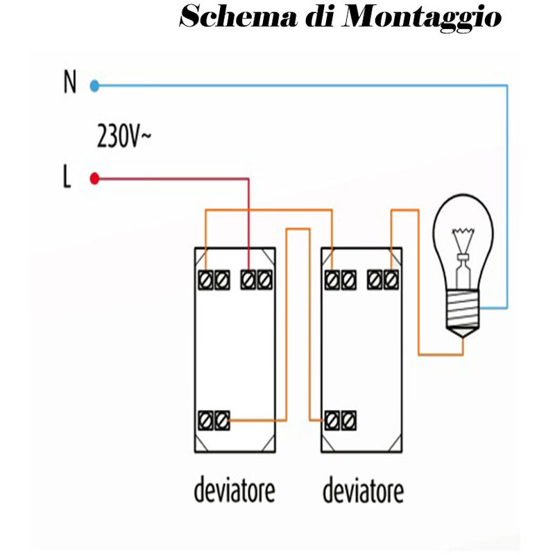 Kit 2 deviatore bipolare compatibile con matix interruttore