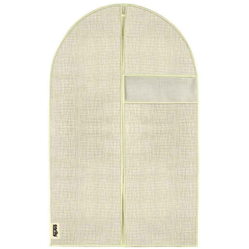 Custodia per abiti e vestiti 90x60 cm protettiva porta abiti da viaggio o  per armadio con chiusura a zip con cerniera beige