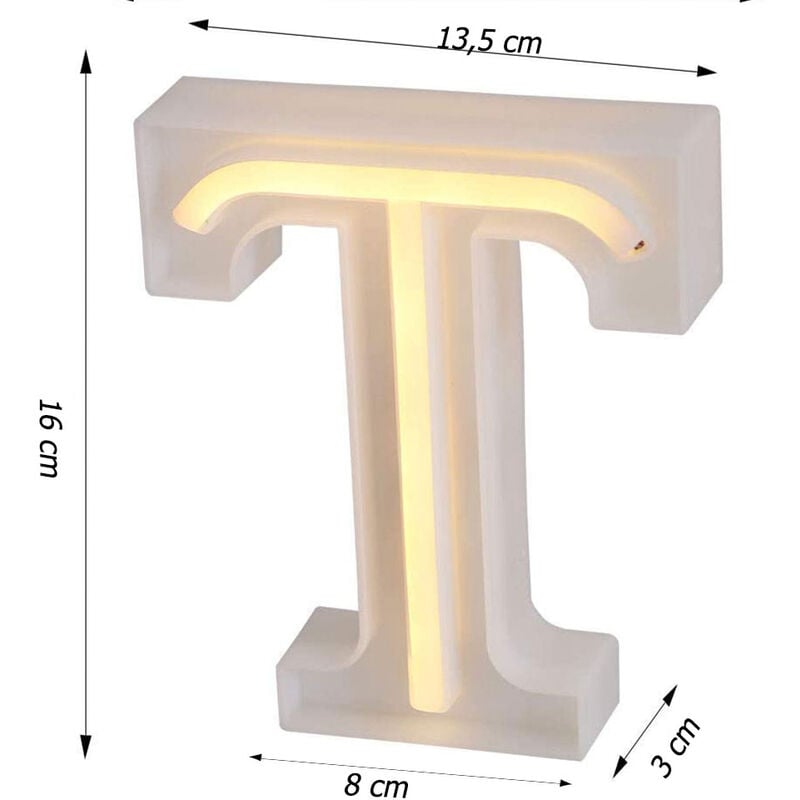 Lettere luminose neon a led luci alfabeto T luminoso per decorazione casa  compleanni nozze festa bar eventi luce calda