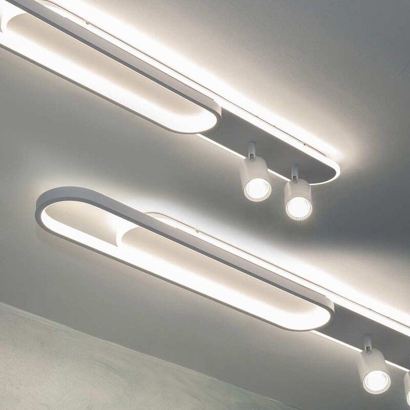 B.K. faretto LED da soffitto orientabile, include lampadina GU10 da 3W  250Lm, luce calda, lampada a muro, plafoniera da parete o soffitto, da  interno