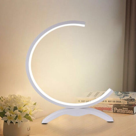 Lampada moderna curva stilizzata luce da tavolo scrivania illuminazione  ufficio LED 12W lume moderno comodino 230V 6000K FREDDO