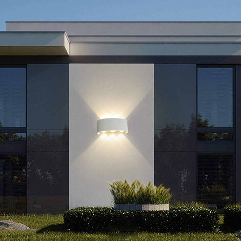 Applique LED bianco 16W GU10 lampada doppia emissione luce parete giardino  IP65