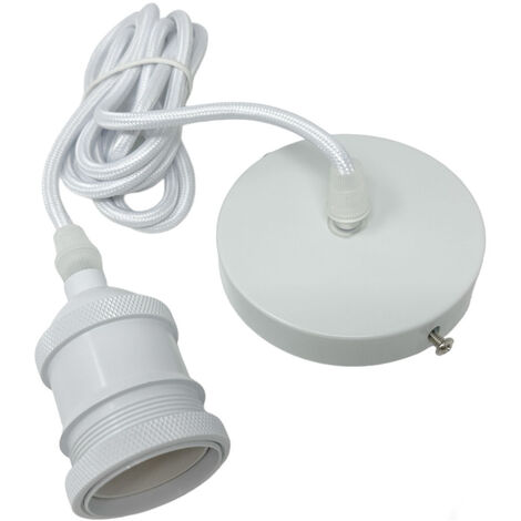Portalampada a sospensione cavo in corda 2 metri vintage lampada da soffitto retrò per lampadine E27 bianco