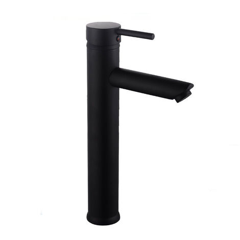 Rubinetto per bagno ultra moderno nero opaco miscelatore orientabile per lavabo a canna alta (1/4)