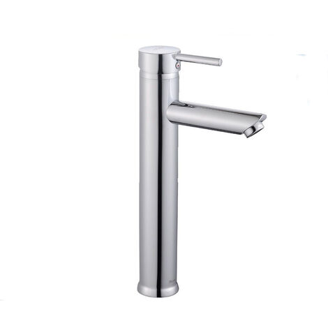 Rubinetto per bagno ultra moderno cromato lucido miscelatore orientabile per lavabo a canna alta (1/4)