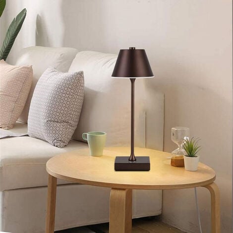 Lampada bistrot touch da tavolo a led ricaricabile usb 10 watt lume  decorativo tripla colorazione di