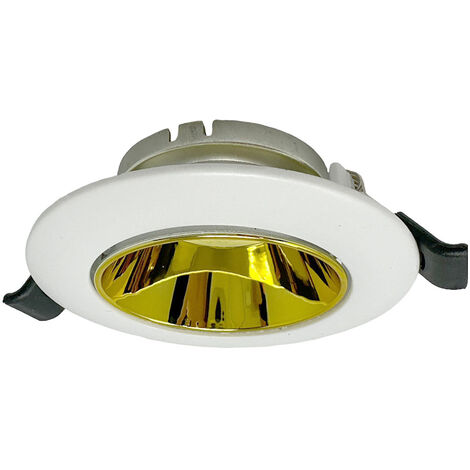 Portafaretto tondo orientabile ad incasso per soffitto supporto per faretto bianco e oro controsoffitta (1/5)