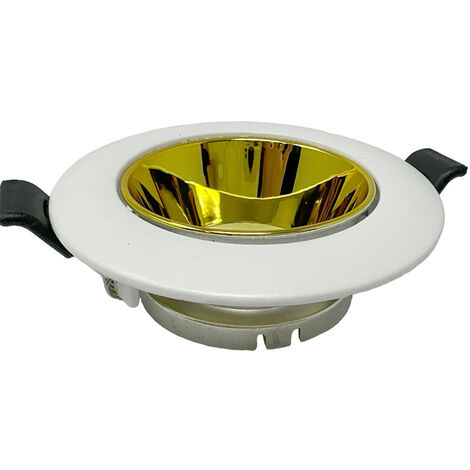 Vetrineinrete Kit 10 Porta Faretti Orientabili A Incasso – Per Controsoffitto, Alluminio, Colore Oro, Foro 75 Mm, Fissaggio A Molle