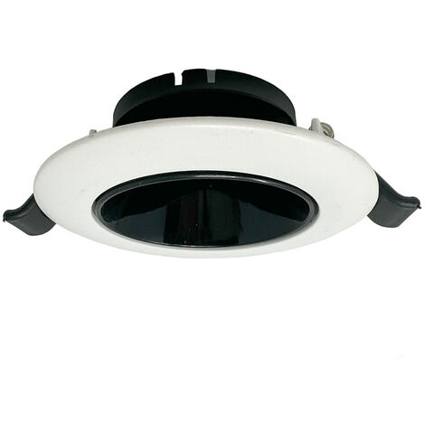 Portafaretto tondo orientabile ad incasso per soffitto supporto per faretto bianco e nero controsoffitta (1/5)