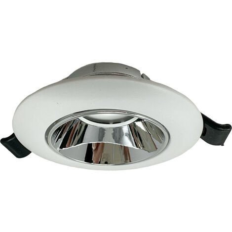 Portafaretto tondo orientabile ad incasso per soffitto supporto per faretto bianco e argento controsoffitta (1/5)