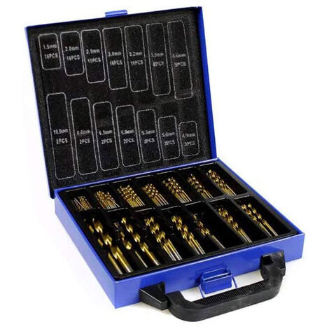 Punte da trapano in lega di titanio dorate hss set in custodia 100 pz