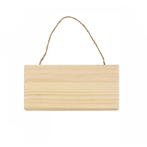 Targhetta in legno 2 pz con corda in canapa da appendere targa personalizzabile da decoupage pittura appendino per porta rettangolo 12,5X20 cm