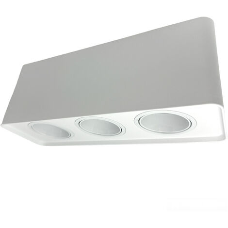 Portafaretto triplo orientabile per montaggio esterno mini plafoniera applique da soffitto per faretto cucina soggiorno (1/5)