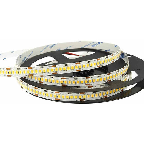 Striscia led 2835 5 metri 24V 1200 LED SMD 90W luce naturale 4000K – Flessibile per profili alluminio – 8100 lumen per interni – Vetrineinrete (1/5)