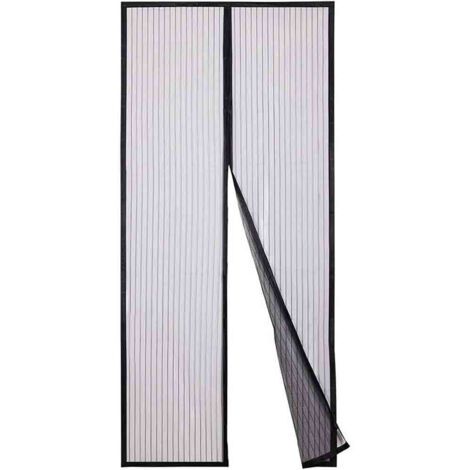 Zanzariera magnetica nera per porte finestre tenda chiusura con calamita antizanzare insetti mosche universale 140x240 cm