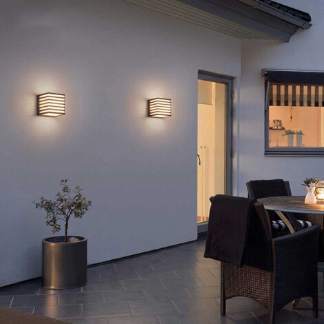 ZenithBeam Applique Da Parete Esterno Impermeabile,Led Rettangolare In Acciaio Inox Nero Terrazzo Lampada Da Parete,In Finto Marmo Luce Da Esterno A Parete ,Adatto Per Garage,Ville Cancelli 80CM