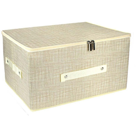 Scatola box porta abiti contenitore organizer portaoggetti per armadi con chiusura zip cerniera 36x35x20 cm