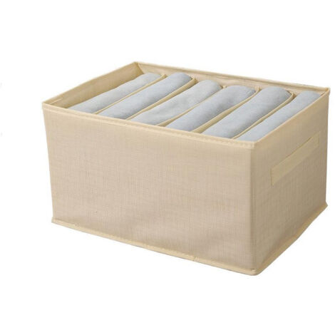 Scatola box pieghevole per pantaloni maglioni jeans 6 scomparti contenitore organizer salvaspazio per armadi 44x20x30 cm (1/5)