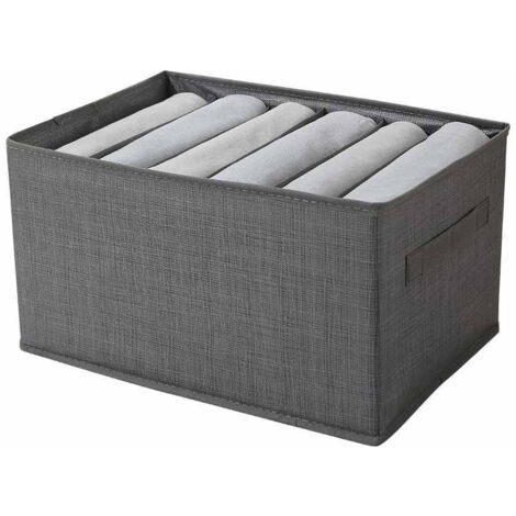 Scatola box pieghevole per pantaloni maglioni jeans 6 scomparti contenitore organizer salvaspazio per armadi 36x20x25 cm