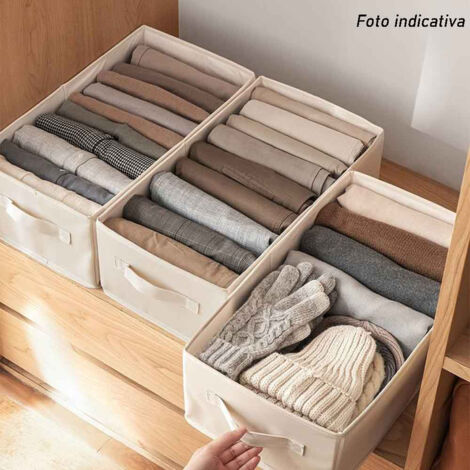 Organizer Per Cassetti Armadio Pieghevole 9 Scomparti – Contenitori In Tessuto Oxford Per Pantaloni, T-Shirt E Sciarpe (4 Pezzi, 34x25x20cm) - 4