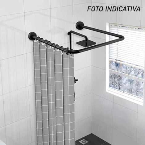 Bastone Per Tend Doccia A U 80x80x80 Cm Nero - Vetrineinrete - Foto 8