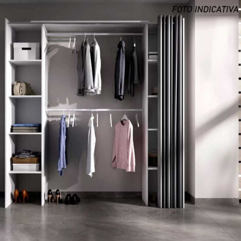 Bastone Per Tende Telescopico - Regolabile Da 110 A 200 Cm, Nero, Per Armadi E Docce - Foto 3