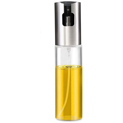 Spruzzatore dosatore Spray oliera per Olio e aceto in Acciaio e Vetro 100  ml erogatore da tavola con nebulizzatore
